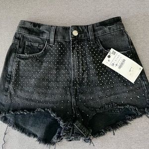 Zara RHINESTONE SHORTS in size 26